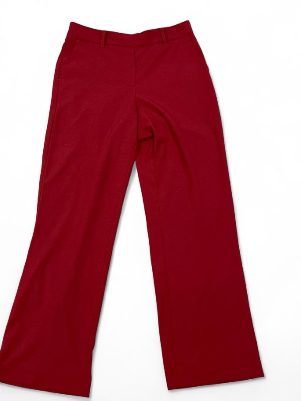 Women's Red Straight-Leg Pants